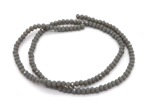 1 Strang Glasschliffperlen, 3 mm, grau