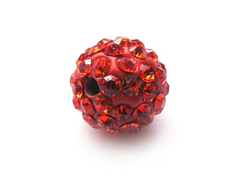 Shamballa Perle, 10 mm, rot