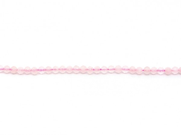 1 Strang Rosenquarz, 3,5 mm, leicht rosa