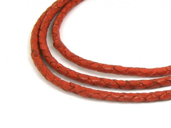Lederband, 1 m, 3 mm, rot