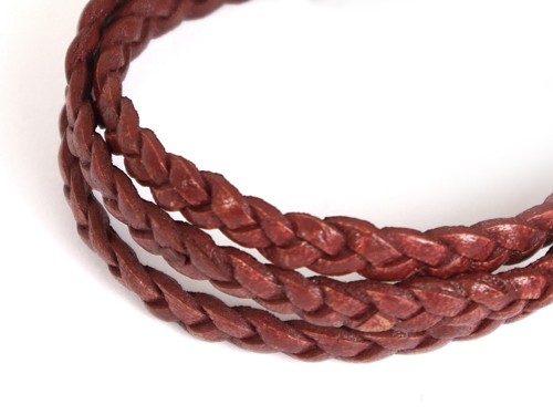 Lederband, 10 cm, 5 mm, rot