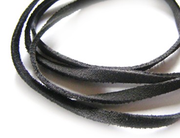 Velourleder, 4 mm, flach, dunkelgrau