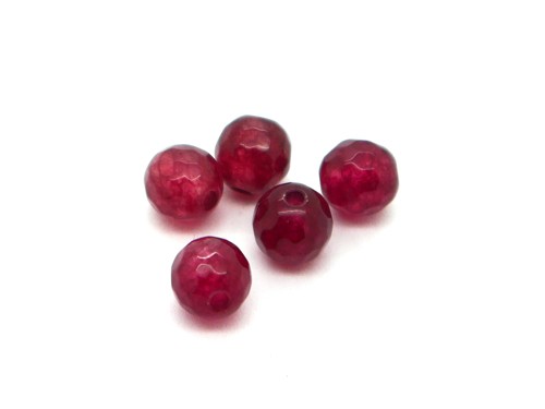 Achat Kugel, 6 mm, facettiert, weinrot