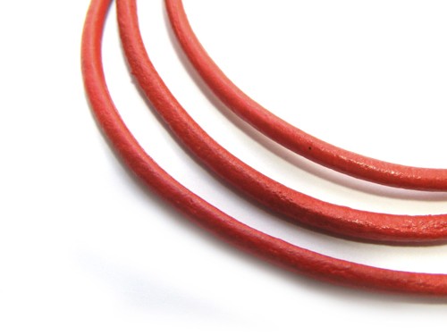 Rindleder, 1 m, 3 mm, rot
