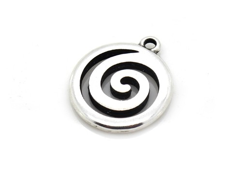 Schnecke, 28 mm, versilbert, geschwärzt