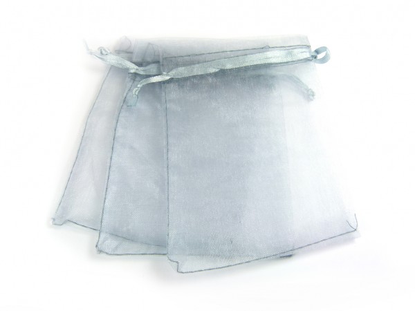 10 Schmuckbeutel Organza, silber, klein