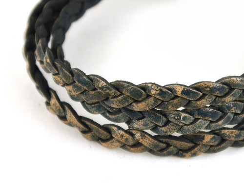 Lederband, 10 cm, 5 mm, antikblau