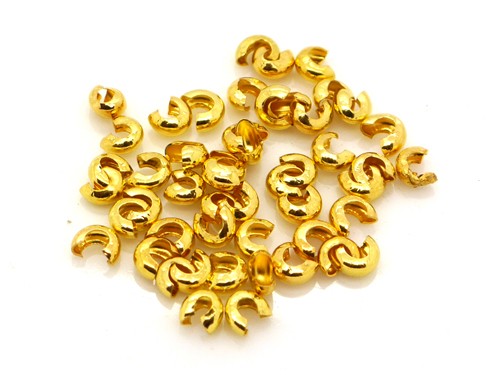 50 Kaschierperlen, 3 mm, vergoldet