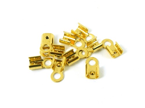 10 Endkappen für Lederb., 2-3 mm, vergoldet