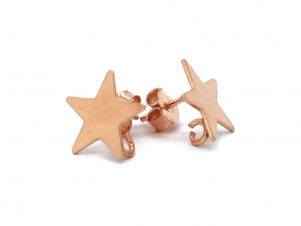 Ohrstecker Stern, rosegold, 925 Silber, 1 Paar