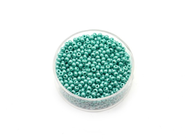 1 Dose Glas-Roccailles 17g, 2,5 mm, petrol