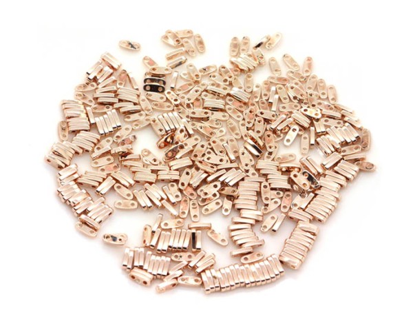 1 Strang Quarter-Tila-Perlen, Hämatit, 5x2 mm, roségold