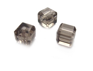 1 Strang Kristallglas Würfel, 8 mm, grau