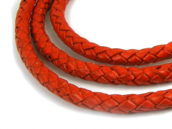 Lederband, 10 cm, 5 mm, rot