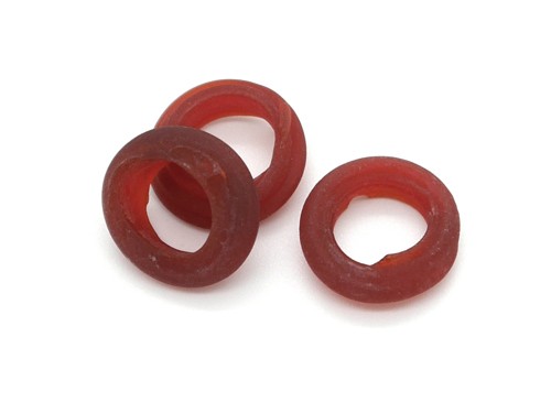 Glasring, ca. Ø 15 mm, rotbraun, matt