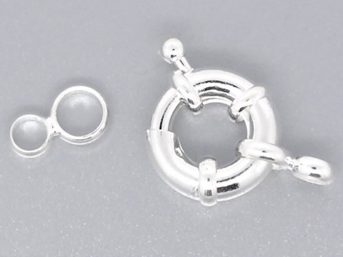 Federring-Verschluss, 15 mm, versilbert