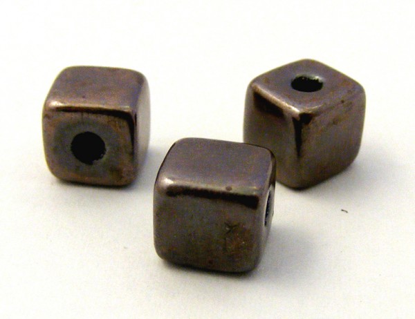 Keramik Würfel, 9 mm, verkupfert