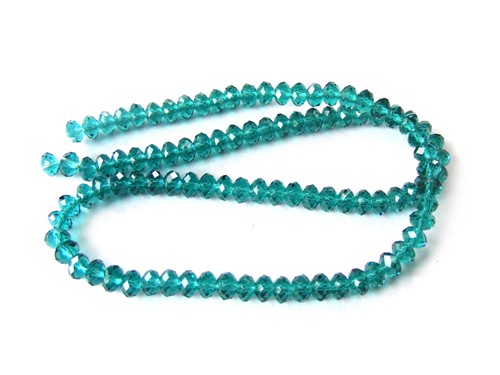 1 Strang Glasschliffperlen, 4 mm, petrol