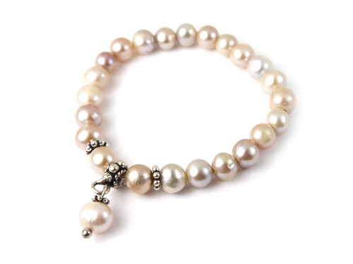 Großdurchbohrte Süßwasserperle, 8-9 mm, rosé