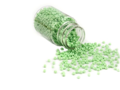 1 Dose Glas-Roccailles 30g, 2 mm, mint