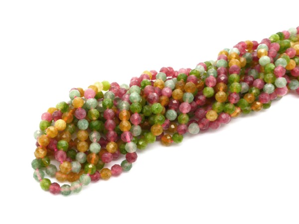 1 Strang Jade, 4,6 mm, bunt, facettiert