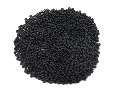 Roccailles, 2 mm, schwarz matt