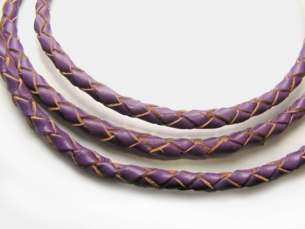 Lederband, 10 cm, 4 mm, lila/violett