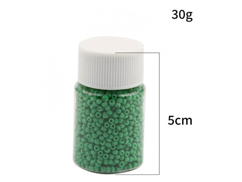 1 Dose Glas-Roccailles 30g, 2 mm, grün