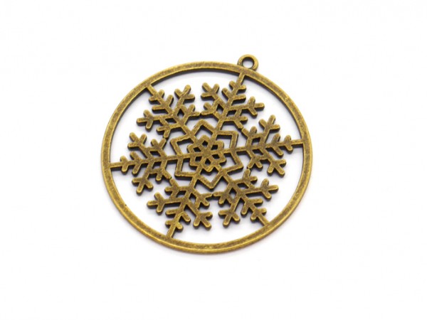 Anhänger Schneeflocke, 35 mm, bronzefarben
