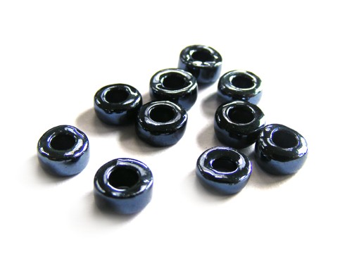 Roccailles, 6 mm, metallic-blau