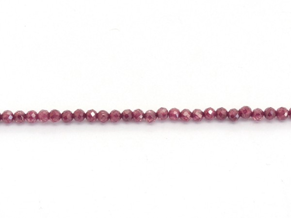 1 Strang facettierte Zirkonia, 3 mm, rund, Weinrot