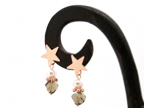 Ohrstecker Stern, rosegold, 925 Silber, 1 Paar