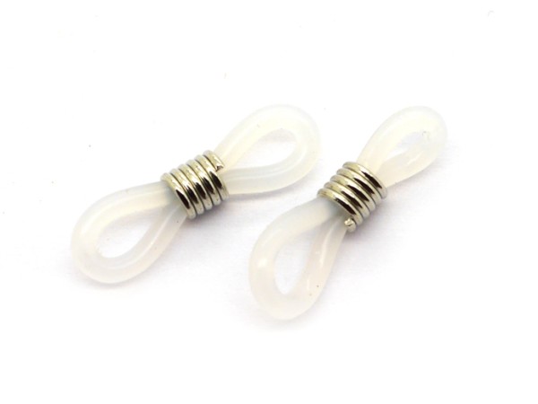 Brillenband-Gummi, 20 mm, 1 Paar, transparent/silber