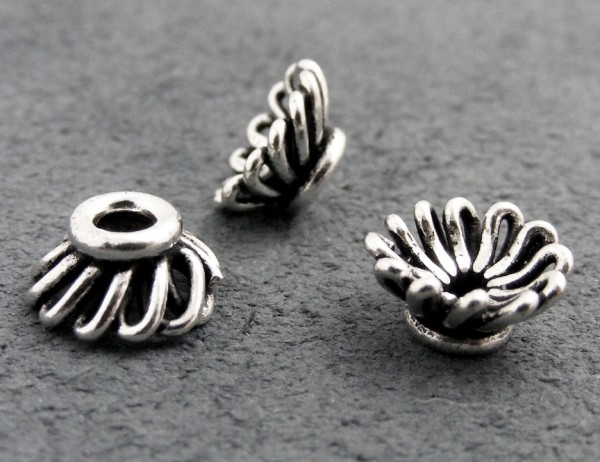 Perlkappe, versilbert