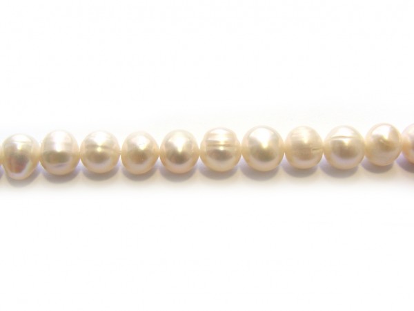 1 Strang Süßwasserperlen, 6-7 mm, natur