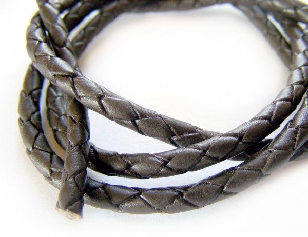 Lederband, 10 cm, 4 mm, dunkelbraun