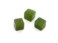 Würfel Jade, 6 mm, grün-glanz Würfel Jade, 6 mm, grün-glanz