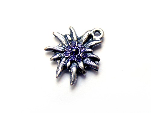 Edelweiß mit Swarovski®, 12 mm, flieder