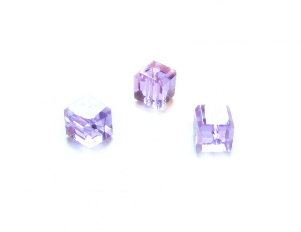 1 Strang Kristallglas Würfel, 4 mm, flieder