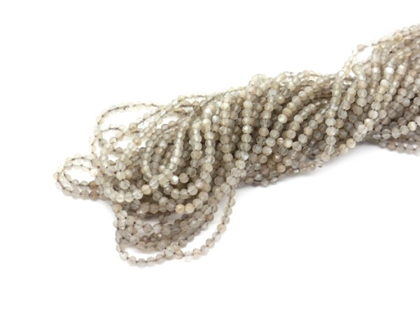 1 Strang Mondstein, 2,5 mm, transparent/grau