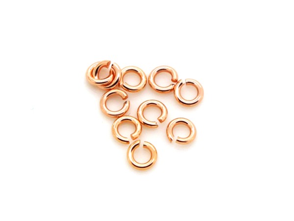 10 Stk. Binderinge, 4 mm, 925 Silber, rosé-vergoldet