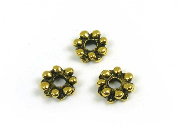 Blume, 7 mm, vergoldet