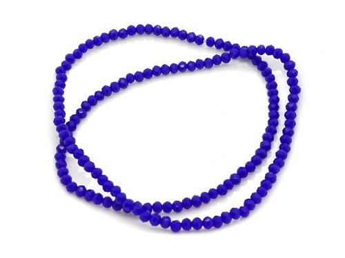 1 Strang Glasschliffperlen, 2 mm, royalblau