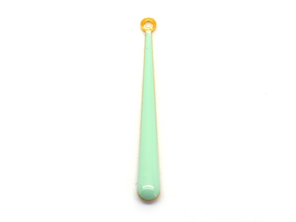 Anhänger, 38 mm, gold, mint emailliert