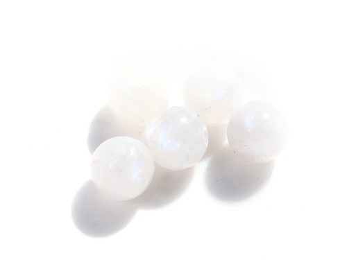 Mondstein, Kugel, 6 mm, weiß/irisierend