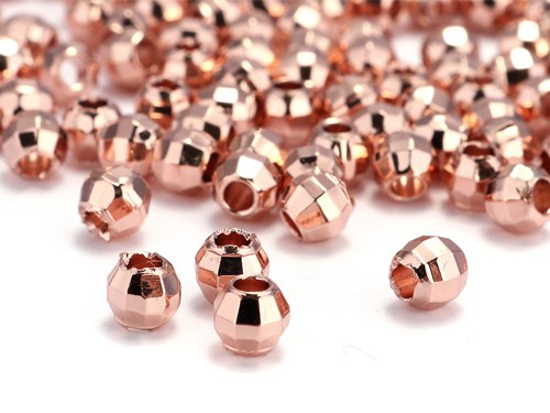 Kugel, 4 mm, Messing, rose-vergoldet