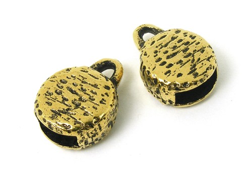 Endkappe für Lederband, 20 mm, vergoldet