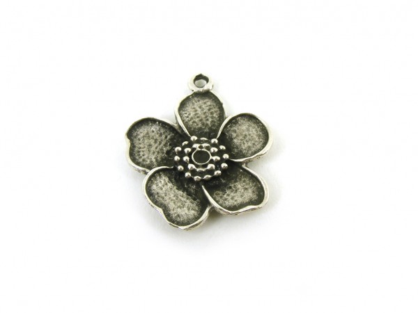 Blume, 26 mm, versilbert