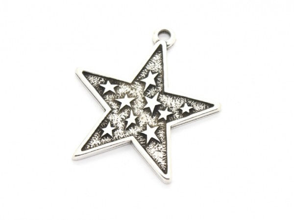Anhänger Stern, 44 mm, versilbert
