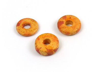 Keramik Scheibe, 9 mm, orange-gesprenkelt